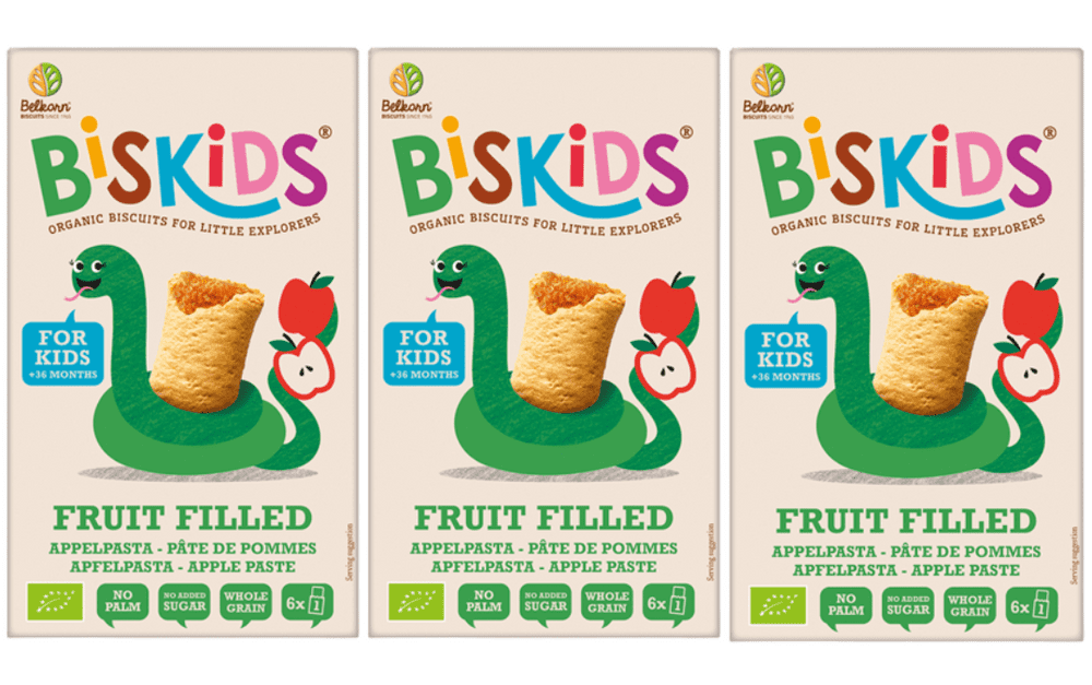 Belkorn 3 x BISkids BIO mäkké detské sušienky s jablčným pyré bez pridaného cukru 36M+ 150g